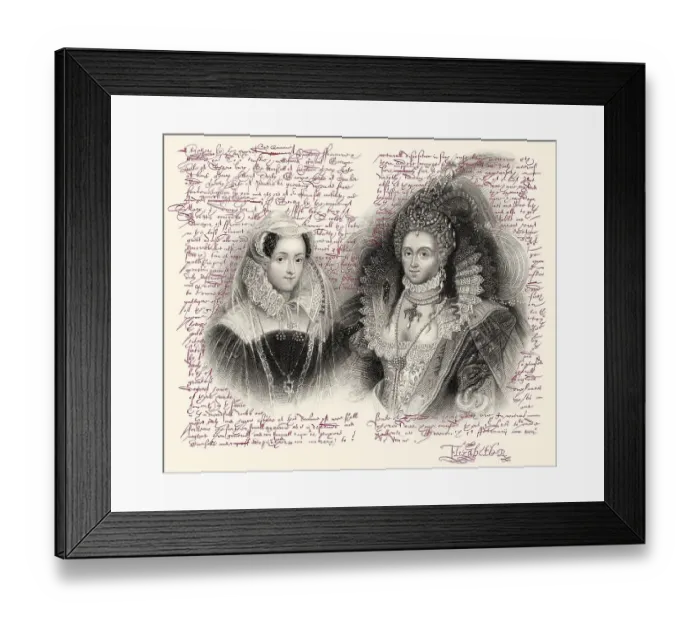Framed Print : Faksimile des Hinrichtungsbefehls fuer Maria Stuart Framed Print : Faksimile des Hinrichtungsbefehls fuer Maria Stuart
