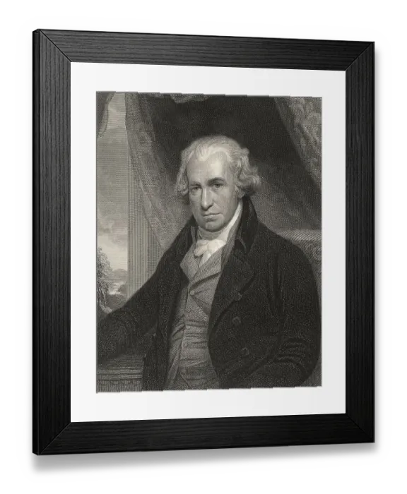 Framed Print : James Watt, 1736 - 1819, schottischer Erfinder der Dampfmaschine
