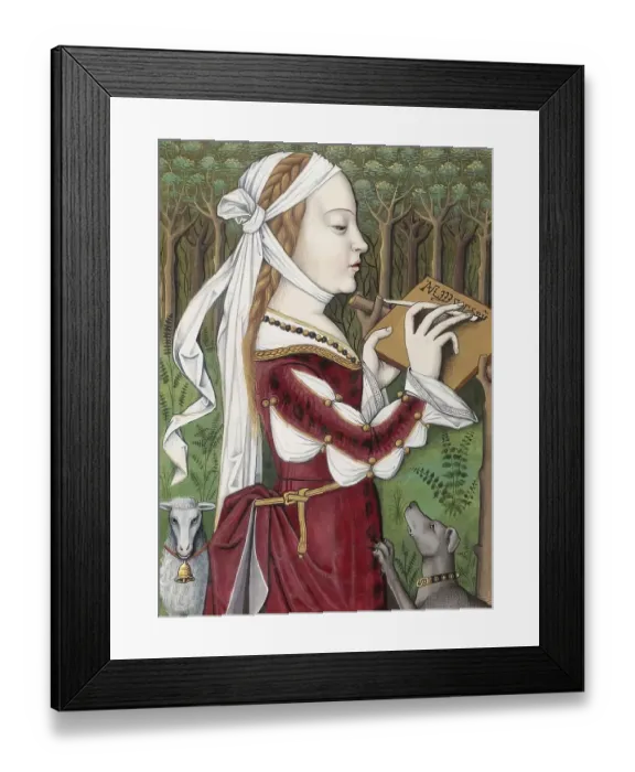 Framed Print : Oenone schreibt an Paris von Troja Framed Print : Oenone schreibt an Paris von Troja