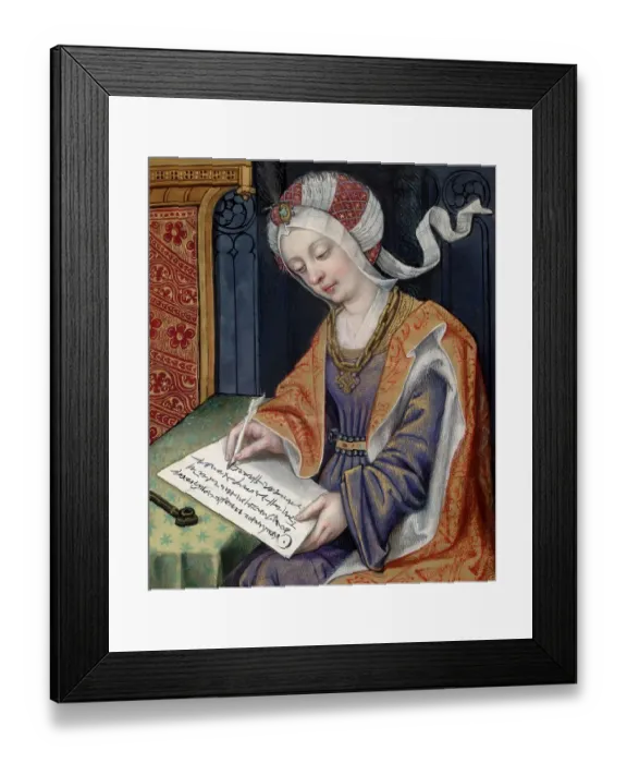Framed Print : Penelope schreibt an Odysseus, aus den Heroides (die Heldinnen) oder Epistulae Heroidum (Briefe der Heldinnen)