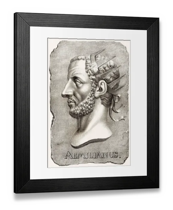Framed Print : Aemilianus, roemischer Kaiser im Jahr 253