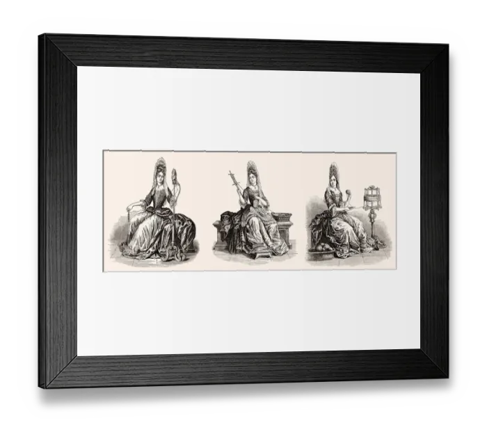 Framed Print : Spinnerinnen in franzoesischen Kostuemen des 18 Framed Print : Spinnerinnen in franzoesischen Kostuemen des 18