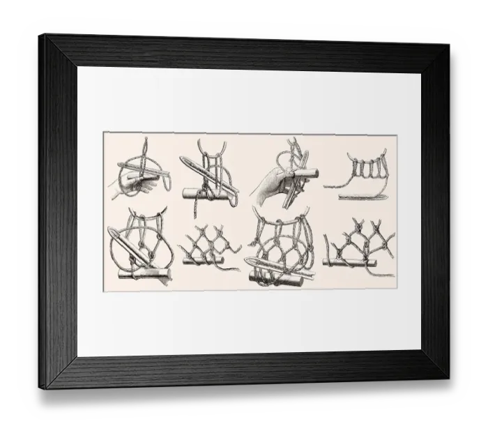 Framed Print : Netze von Hand vernetzen