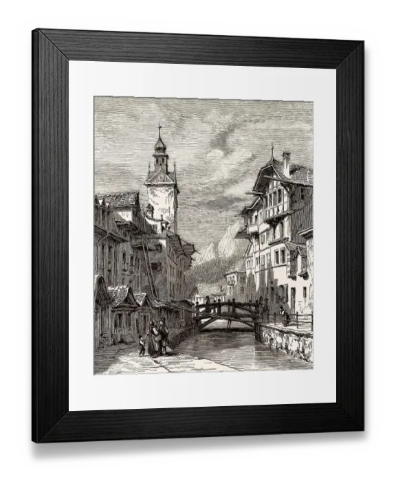Framed Print : Luzern, eine Stadt in der Zentralschweiz