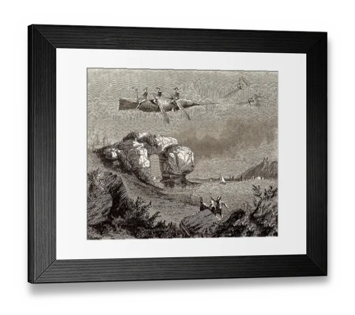 Framed Print : Aerostatic Fish, Flugmaschine im 18. Jahrhundert