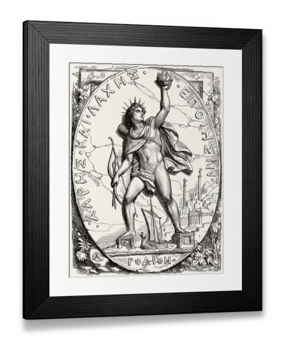 Framed Print : Der Koloss von Rhodos, eine 280 v