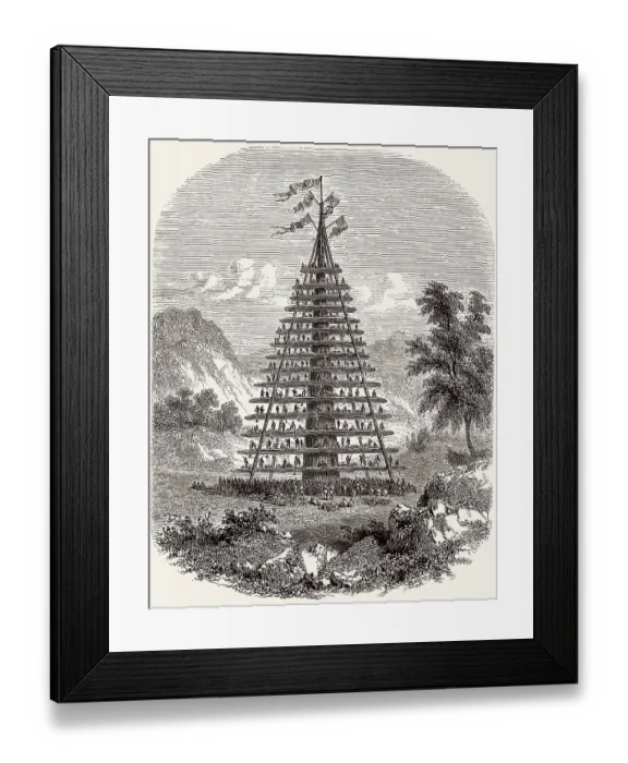 Framed Print : Eine riesige Hakari-Festbuehne Framed Print : Eine riesige Hakari-Festbuehne
