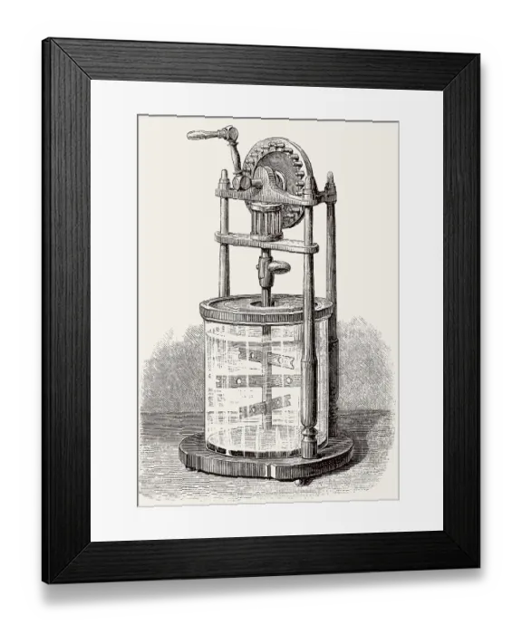 Framed Print : Alte Eisenbatterie, 19. Jahrhundert Framed Print : Alte Eisenbatterie, 19. Jahrhundert