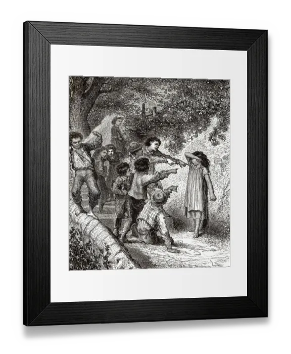 Framed Print : Kinder, die von einer Gruppe schikaniert werden