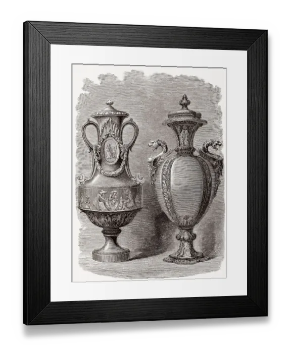 Framed Print : Frittenware oder Steinzeug aus der Manufacture nationale de Sevres