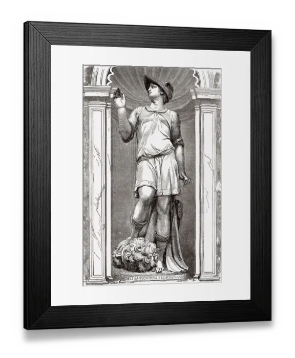 Framed Print : Statue der Goettin Merkur, von Jacopo Sansovino auf der Loggetta Piazza San Marco