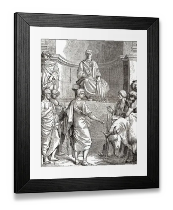 Framed Print : Caius Furius Cressinus der Zauberei angeklagt
