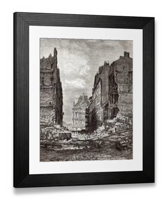 Framed Print : Houses destroyed by the Paris Commune or La Commune de Paris Framed Print : Houses destroyed by the Paris Commune or La Commune de Paris