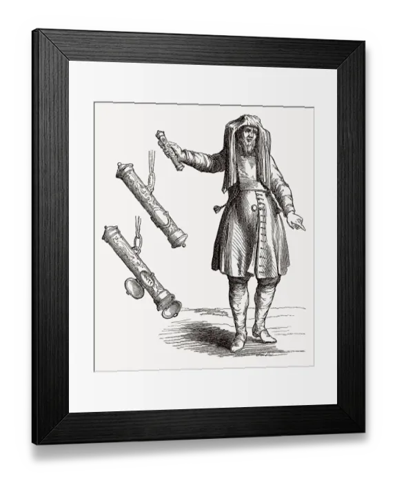 Framed Print : Ein Jude mit einer Mezuzah, 18. Jahrhundert Framed Print : Ein Jude mit einer Mezuzah, 18. Jahrhundert