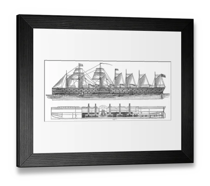 Framed Print : Schnittplan der SS Great Eastern Framed Print : Schnittplan der SS Great Eastern