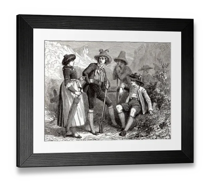 Framed Print : Tiroler Trachten, Ostalpen, Westoesterreich