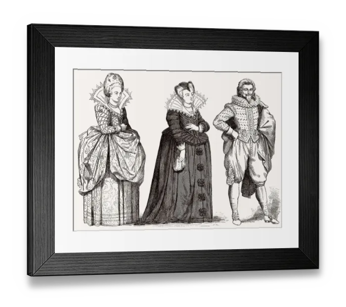 Framed Print : Franzoesische Kostueme, 17. Jahrhundert