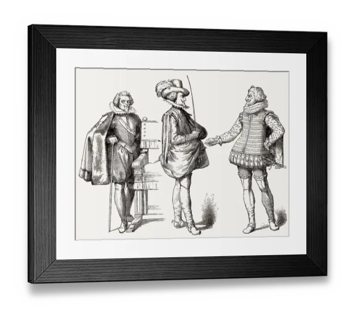 Framed Print : Franzoesische Kostueme, 17. Jahrhundert Framed Print : Franzoesische Kostueme, 17. Jahrhundert