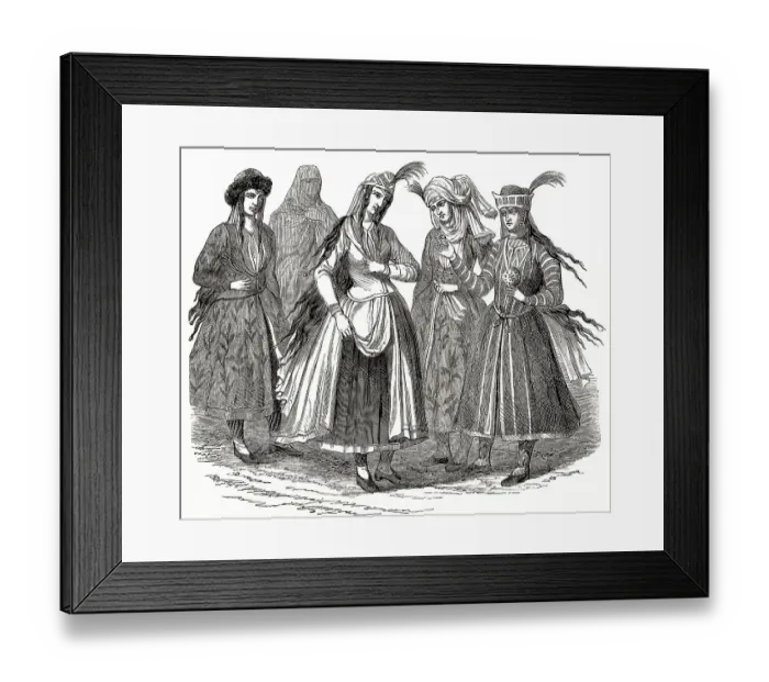Framed Print : Weibliche persische Kostueme, 17. Jahrhundert