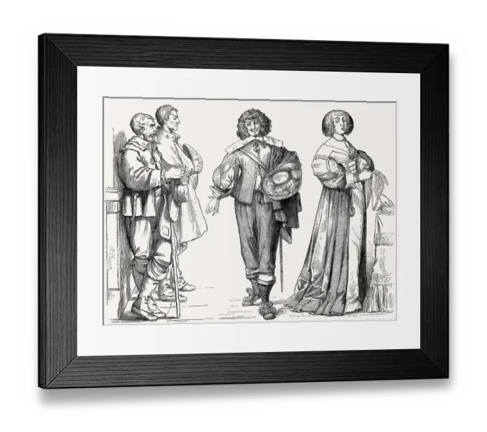 Framed Print : Franzoesische Kostueme, 17. Jahrhundert