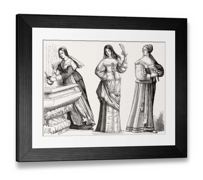 Framed Print : Franzoesische Kostueme, 17. Jahrhundert Framed Print : Franzoesische Kostueme, 17. Jahrhundert
