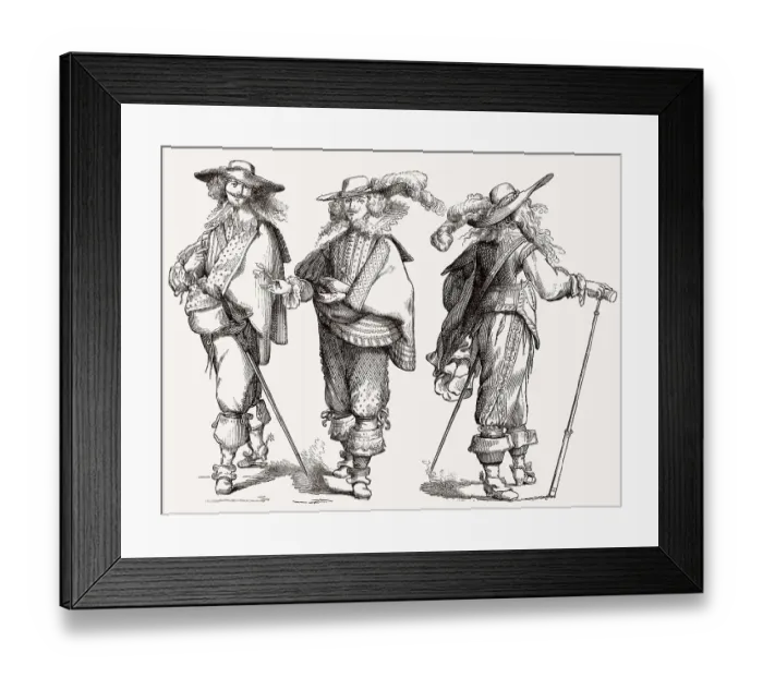 Framed Print : Franzoesische Kostueme, 17. Jahrhundert