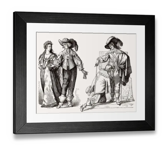 Framed Print : Franzoesische Kostueme, 17. Jahrhundert Framed Print : Franzoesische Kostueme, 17. Jahrhundert
