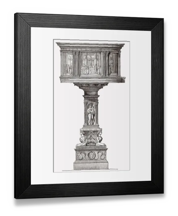Framed Print : Predigtkanzel, roemisch-katholische Kirche