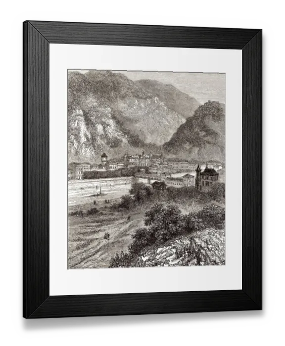 Framed Print : Cityscape of Bad Ems, Rhineland Palatinate