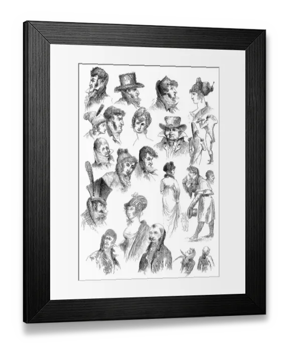 Framed Print : Karikaturen von Thomas-Charles Nodet
