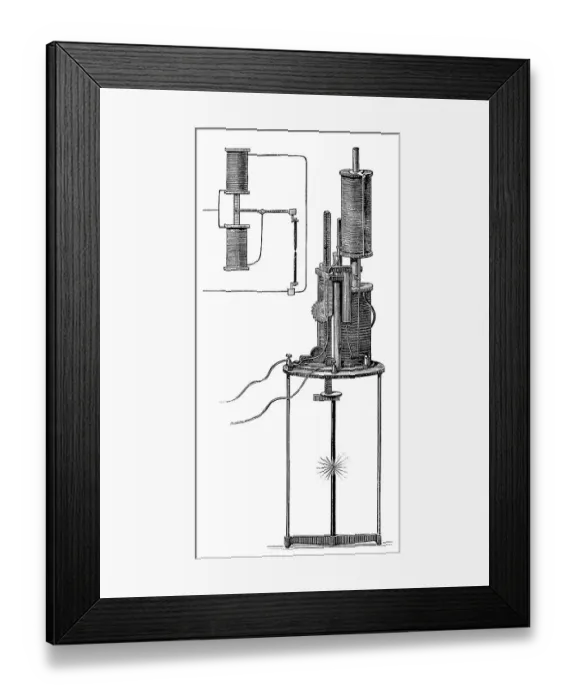 Framed Print : Elektrische Kohlebogenlampe, 1879