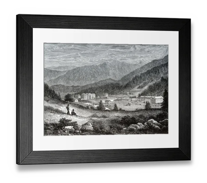 Framed Print : Kurort St. Moritz, Alpenort im Engadin in der Schweiz