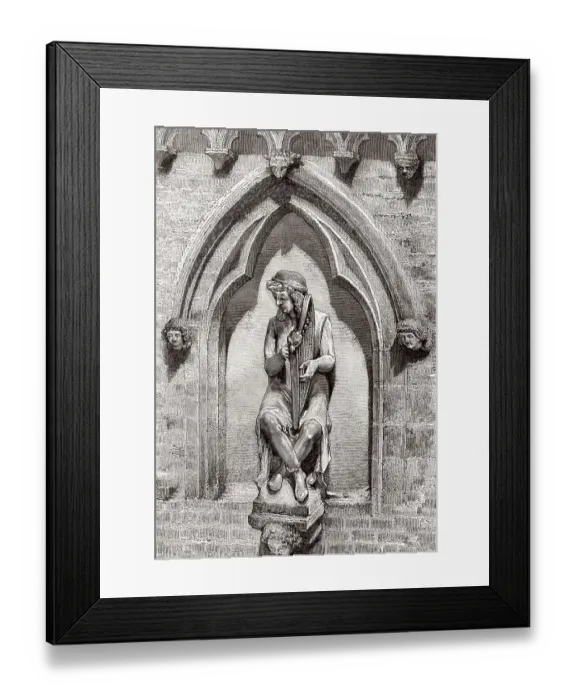Framed Print : Harfenspieler, La Maison des musiciens Framed Print : Harfenspieler, La Maison des musiciens