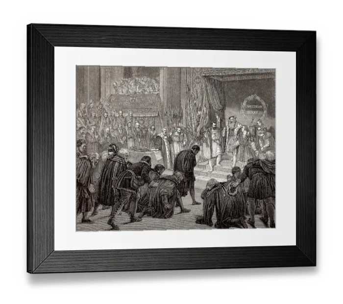 Framed Print : Die Abdankung von Gustav I. von Schweden oder Gustav Vasa