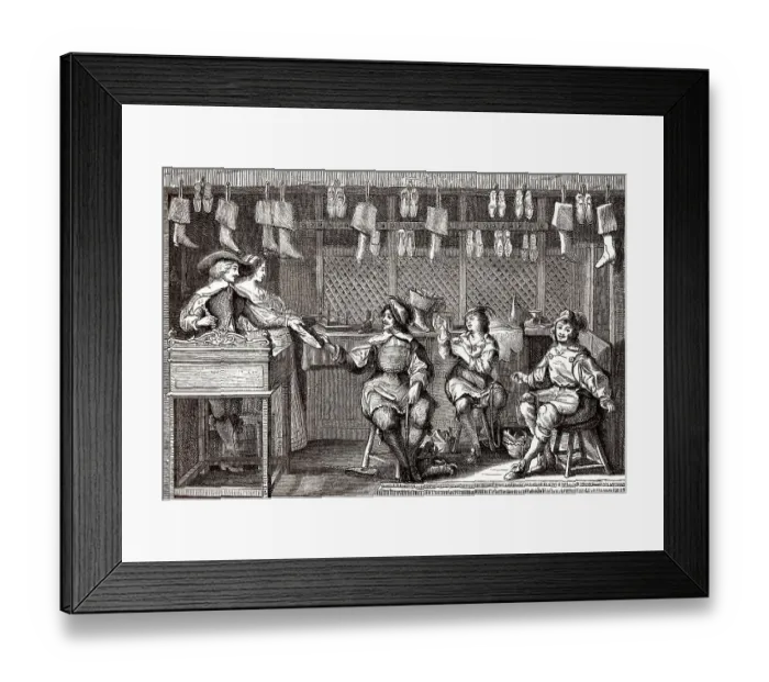 Framed Print : Schuhladen, 17. Jahrhundert