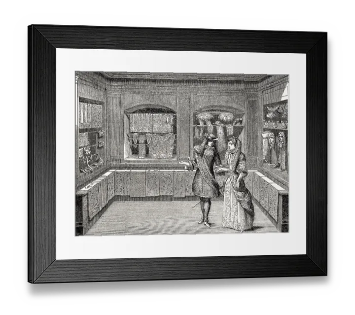 Framed Print : French boutique, 17th century