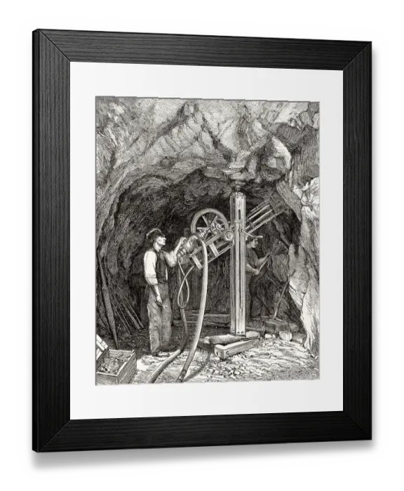Framed Print : Motorhammerbohrer des Schweizer Ingenieurs Leschot Framed Print : Motorhammerbohrer des Schweizer Ingenieurs Leschot