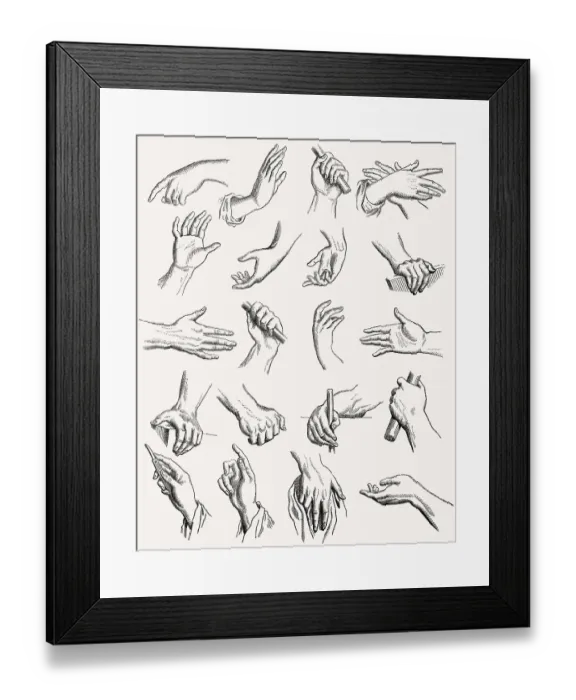 Framed Print : Lavater Physiognomie, Zeichnungen von Louis Alexandre Eustache Lorsay