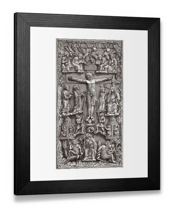Framed Print : Verzierter Elfenbeineinband eines christlichen Buches