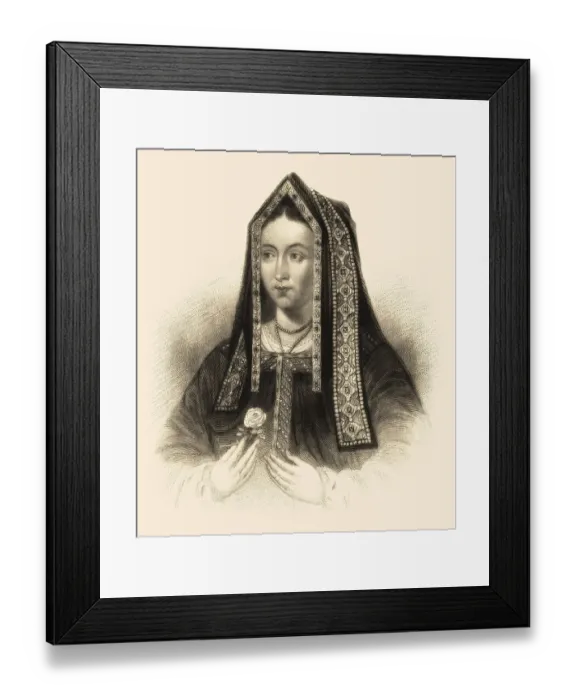 Framed Print : Elizabeth of York, 1466-1503, queen consort of England