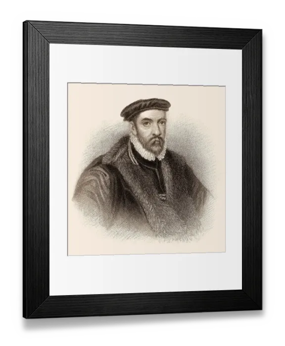 Framed Print : Sir Nicholas Bacon, 1510-1579, an English politician during the reign of Queen Elizabeth I of England