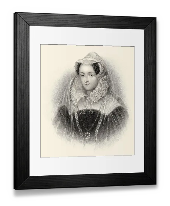 Framed Print : Mary Stuart or Mary I. 1542-1587
