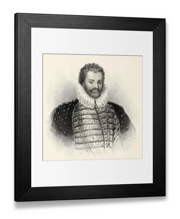 Framed Print : Sir Christopher Hatton, 1540-1591