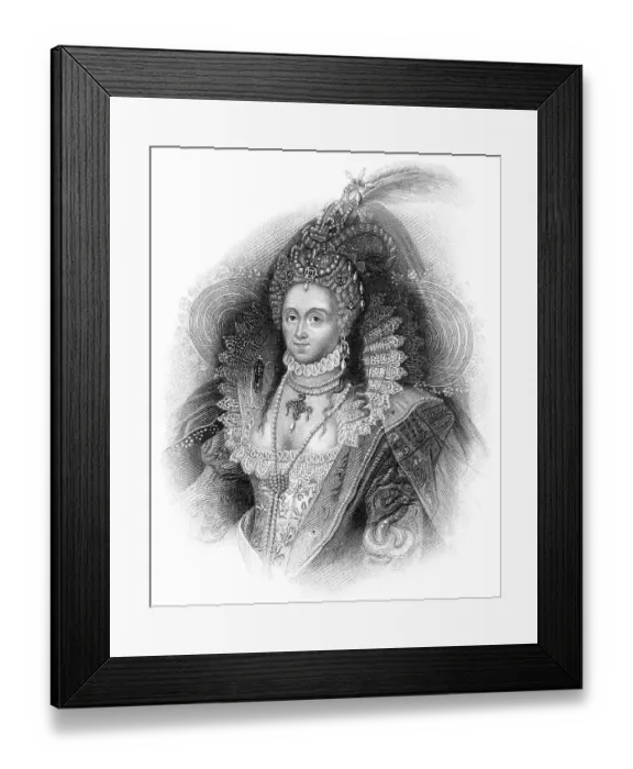 Framed Print : Elisabeth I. 1533 - 1603, Koenigin von England 1558 - 1603
