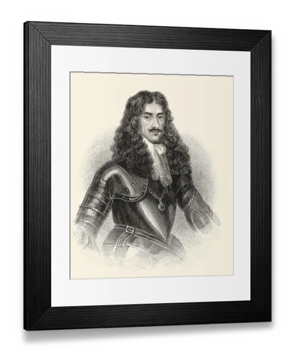 Framed Print : Karl II. 1630-1685, Monarch der drei Koenigreiche England