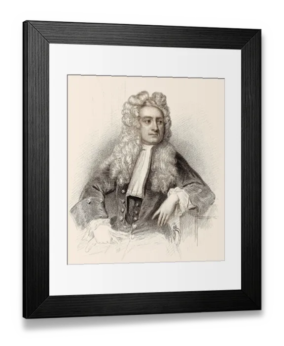 Framed Print : Sir Isaac Newton, 1642-1726, englischer Physiker und Mathematiker