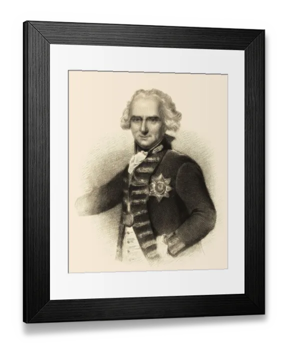 Framed Print : Admiral Alexander Hood, 1. Viscount Bridport