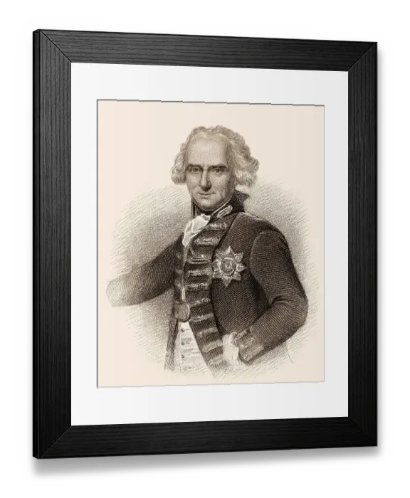 Framed Print : Admiral Alexander Hood, 1. Viscount Bridport