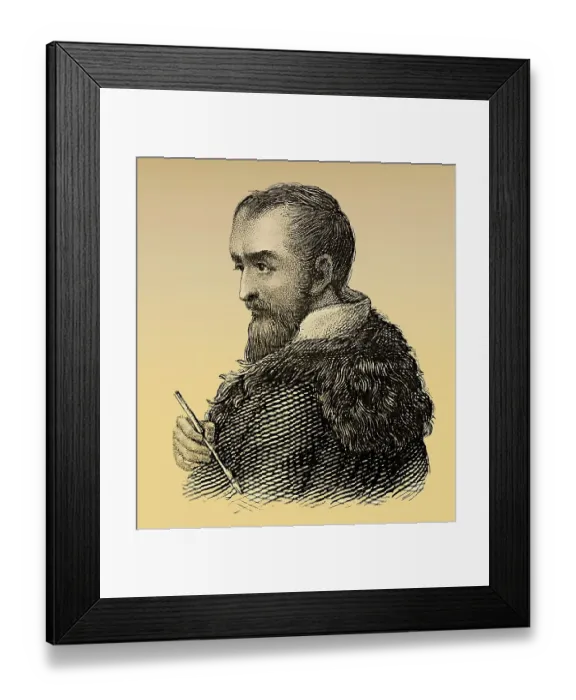 Framed Print : Portrait of Correggio or Antonio Allegri