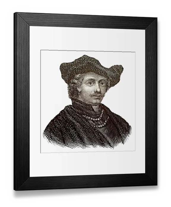 Framed Print : Portrait of Rembrandt Harmenszoon van Rijn
